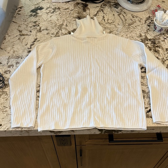 Talbots Cream Ribbed Turtleneck - Picture 5 of 5